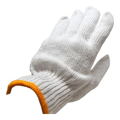 Glove Crafter Men's Form Fit Knit Work Gloves, One Size, Off White, 6/Pack, 12 Packs/Carton (13115)