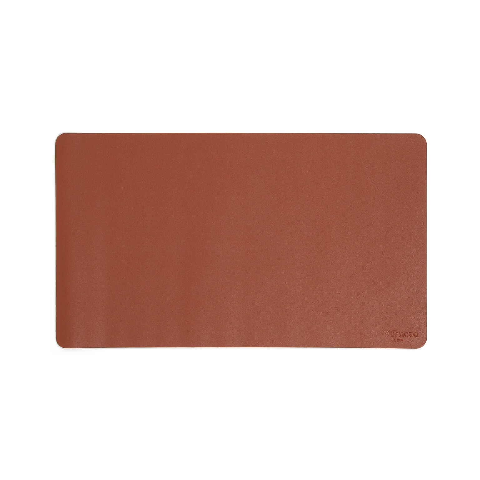 Smead Small Vegan Leather Anti-Slip Desk Pad, 23.6 x 13.7, Brown (SMD64837)