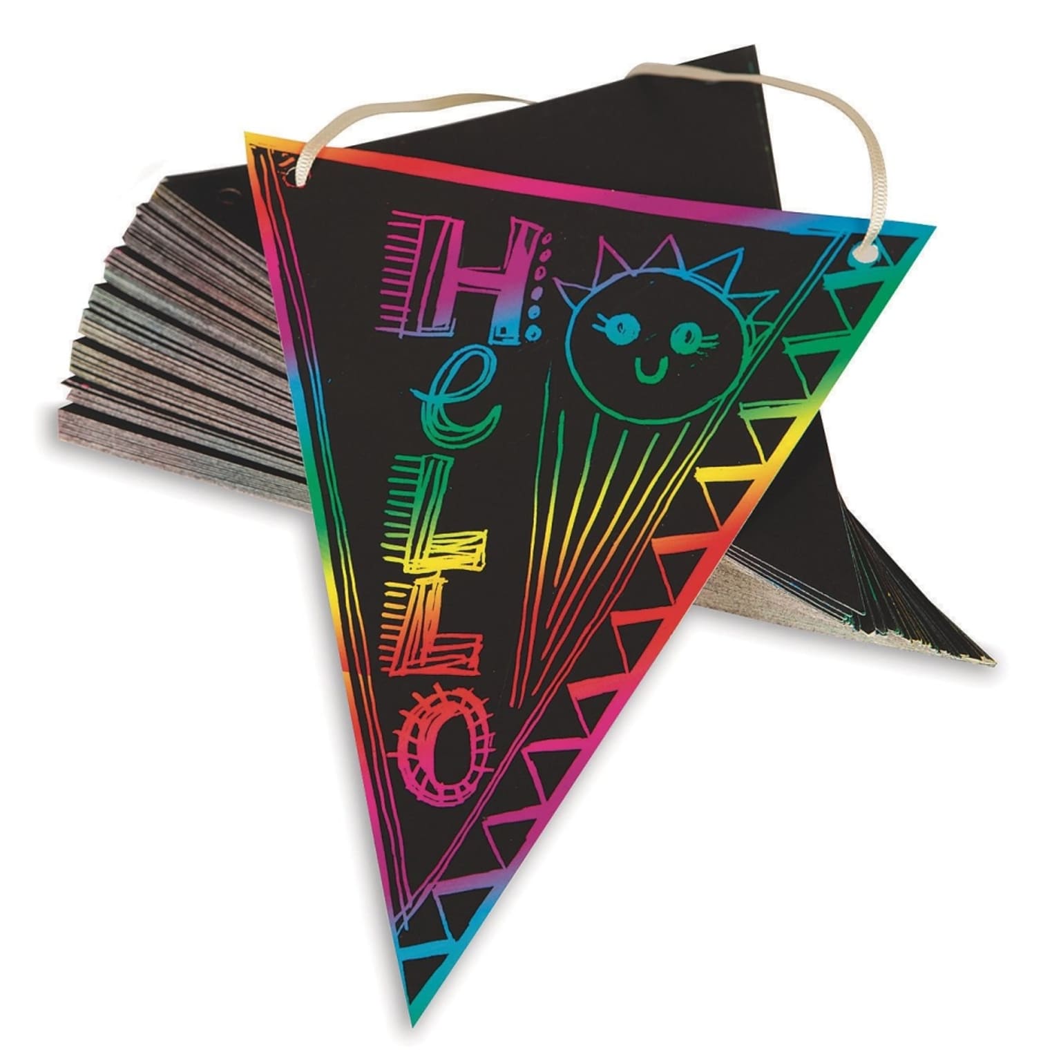 S&S Scratch Artist Pennant Flags, 100/Pack (PE2206)