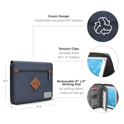 Solo New York Re:cycled Wave 11" Tablet Padfolio, Navy (UBN173-5)