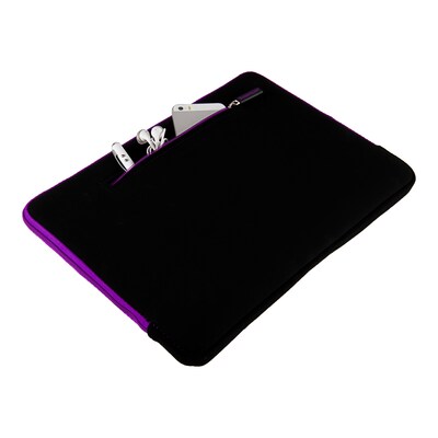 Vangoddy Microsuede Laptop Sleeve for 13.3" Laptop, Black/Purple