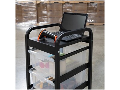 Luxor Metal Mobile Lug Cart with Swivel Wheels, Black/Gray (UCWS002)