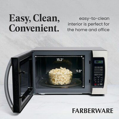Farberware Professional 1.3 Cu. Ft. Countertop Microwave, Stainless Steel (FMO13AHTBKE)