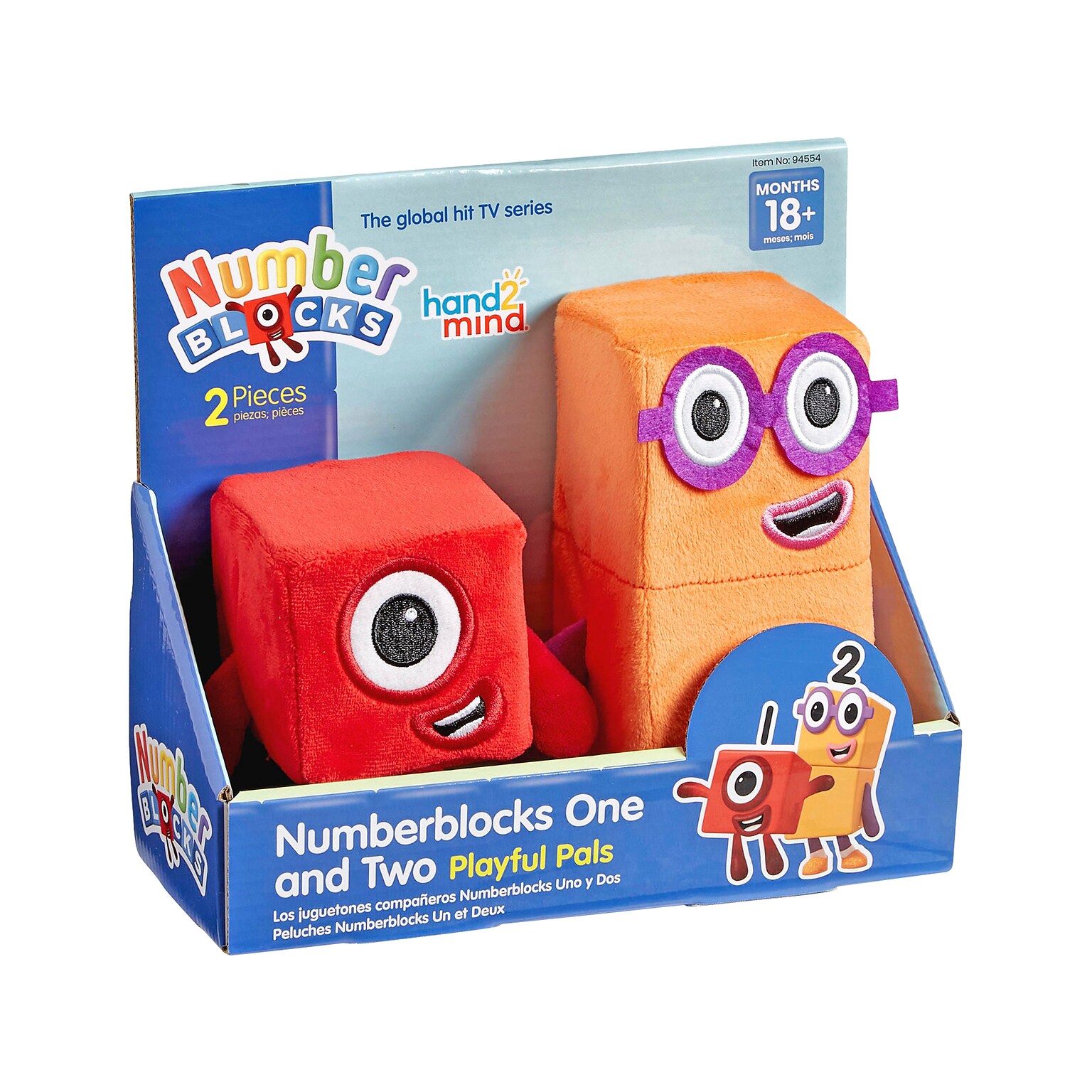 hand2mind Numberblocks One and Two Playful Pals, Red/Orange (94554)