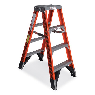 Werner 4 Fiberglass Twin Step Ladder, 375 lbs. Capacity (T7404)
