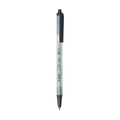 BIC Ecolutions Clic Stic Retractable Ballpoint Pens, Medium Point, Black Ink, Dozen (CSEM11BK)