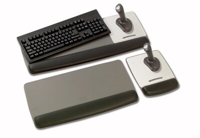 3M Gel Wrist Rest with Platform for Keyboard, Non-Skid Base, Gray (WR420LE)