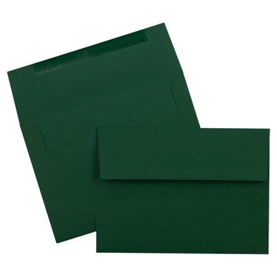 JAM Paper A7 Envelope 5 1/4" x 7 1/4", Dark Green, 100/Pack (263917095d)