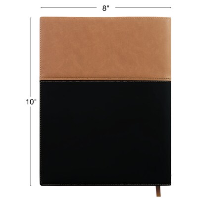 2026 Global Printed Products 8" x 10" Calendar Year Weekly & Monthly Planner, Faux Leather Cover, Black/Brown (NRY26-PKT810-BN)
