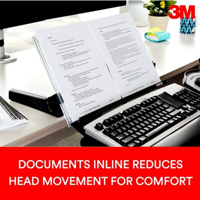 3M Document Stand with Lip & Guide Bar, Clear (DH640)