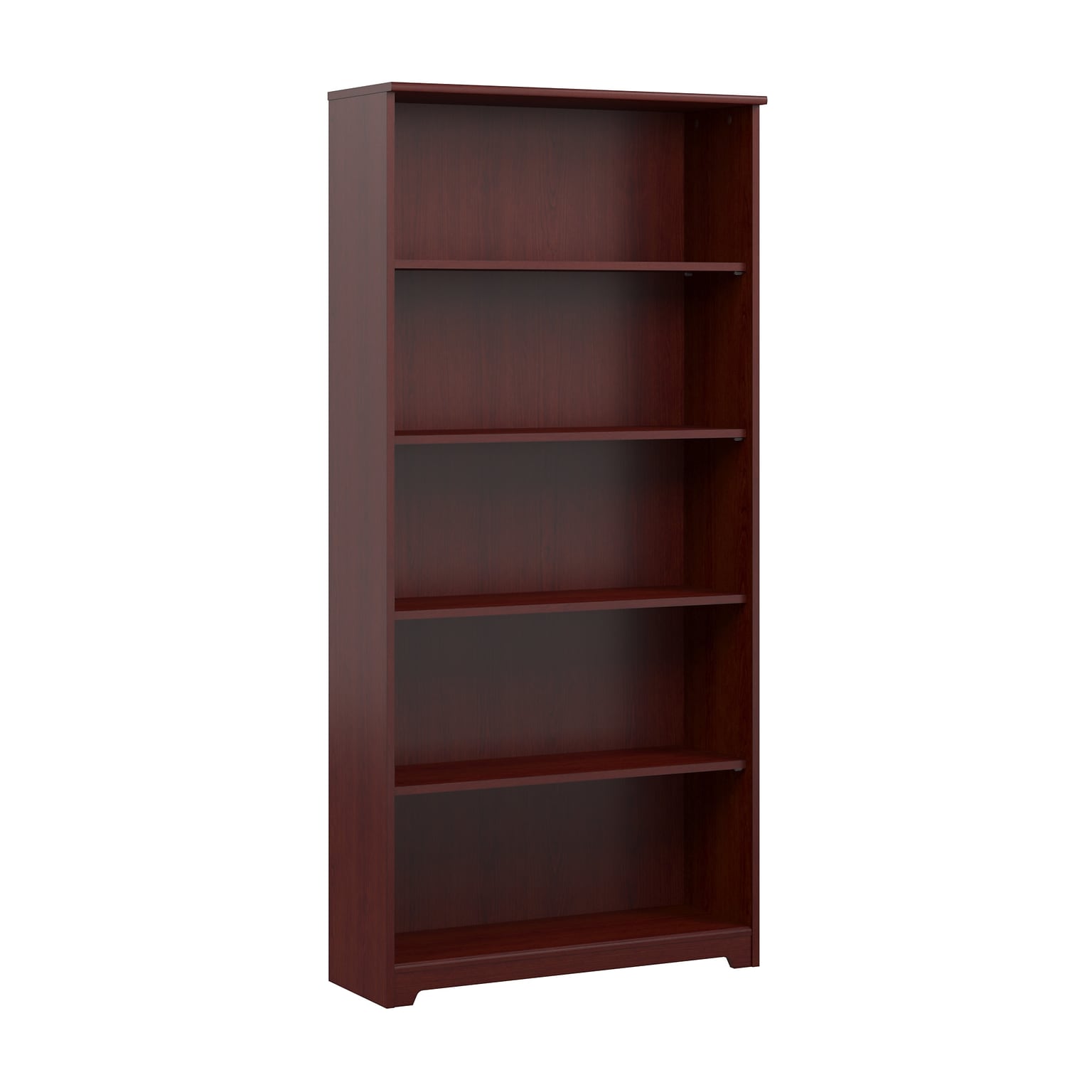 Bush Furniture Cabot 66H 5-Shelf Bookcase with Adjustable Shelves, Harvest Cherry Laminated Wood (WC31466)