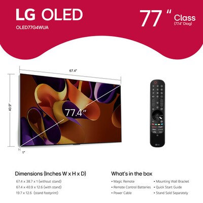 LG Evo G4 77" OLED 4K TV with WebOS 24 (OLED77G4WUA)