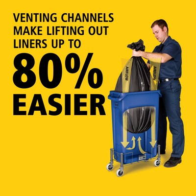 Rubbermaid Slim Jim Vented Recycling Container, 23 Gallons, Blue (FG354007BLUE)