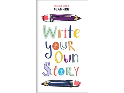 2023-2024 TF Publishing Write Your Story 3.5 x 6.5 Monthly Planner, Multicolor (PKT-23-7050)