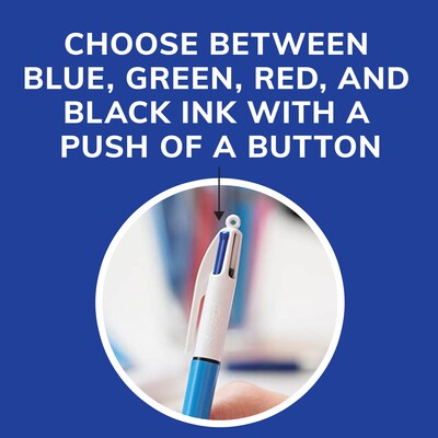 BIC 4-Color Retractable Ballpoint Pen, Medium Point, Multicolor Ink (MMXP11C-AST)