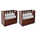 AdirOffice 21-Slot Mobile Roll File, 28.5H x 30W x 15.75D, Mahogany (625-MA-2PK)