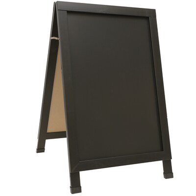 Excello Global Products 24x36 Chalkboard Coroplast Combo A-Frame, Black (EGP-HD-0533-BK)