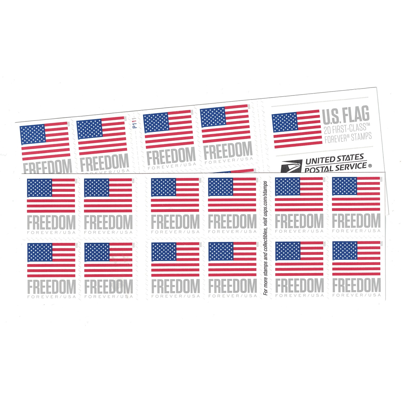 USPS U.S. Flag Forever 20 Postage Stamps (FOREVER-FLAG20)