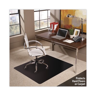 ES Robbins Floor+Mate Carpet & Hard Floor Chair Mat, 46" x 48", Designed for Medium-Pile Carpet, Black (121542)