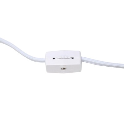 Simple Designs Farmhouse Fusion LED Desk Lamp, 18.19", White Iron (LD2022-WHT)