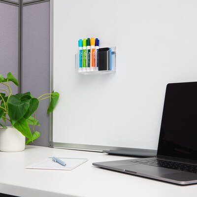 Mind Reader 2-Compartment Dry Erase Marker and Eraser Holder, Clear (WBORG-CLR )