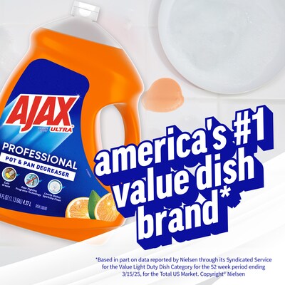 Ajax Ultra Professional Pot & Pan Degreaser Dish Liquid, Orange Scent - 145 Fl. Oz., 4 Ct. (61034313CT)