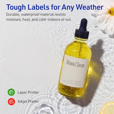 Avery Square Laser Multipurpose Labels, 3" x 3", White, 300/Box (19479399462)