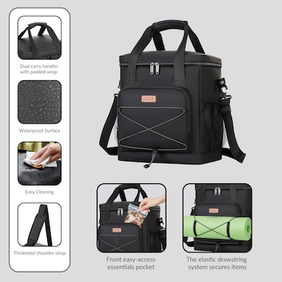 Dukap Dash Polyester Lunch Bag, Black (CDKDAS16BLK)