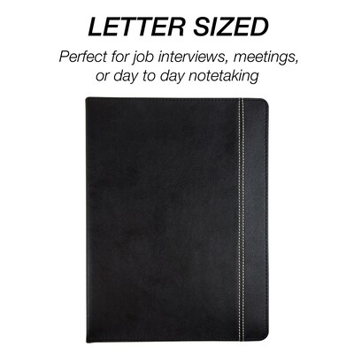 Samsill Slimline Vinyl Padfolio, Black (71220)