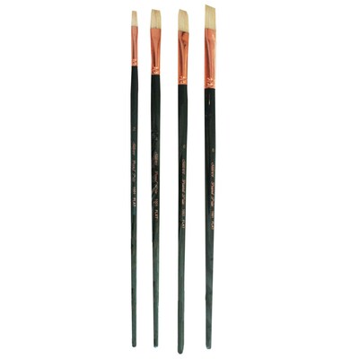 Silver Brush Natural Hog Bristle, Flat Brushes, 4/Pack (SLVGP1070)