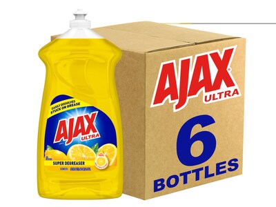 Ajax Ultra Super Degreaser Dish Soap, Lemon, 52 fl. oz., 6/Carton (149861CT)