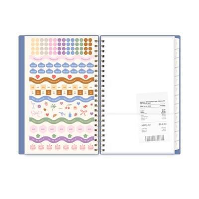 2026-2027 Blue Sky Sincerely Jules Sincerely Blue 5" x 8" Academic Year Weekly & Monthly Planner, Plastic Cover, Blue (161392)