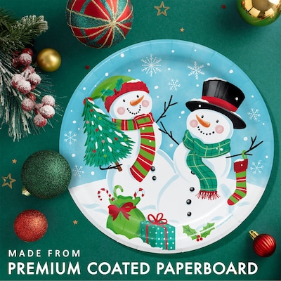 Say Hooray! Frosty Friends Paper Plates and Napkins Kit, Multicolored, 48/Pack (DTC9390E2G)