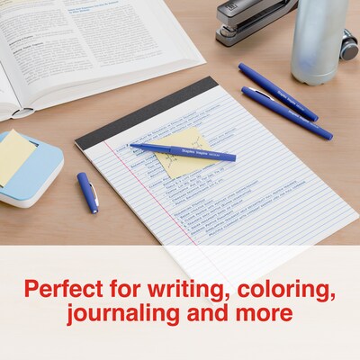Staples Inspire Felt Tip Pen, Medium Point, 0.7mm, Blue Ink, Dozen (ST63327)