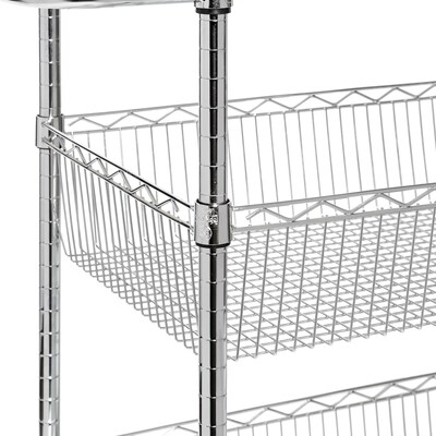 Honey-Can-Do 3 Shelf Storage Cart, 24"W, Chrome (CRT-01451)