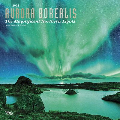2023 BrownTrout Aurora Borealis: The Magnificent Northern Lights 12 x 12 Monthly Wall Calendar (97