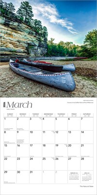 2026 BrownTrout The Natural State Arkansas Places 12" x 12" Monthly Wall Calendar (9798330705887)