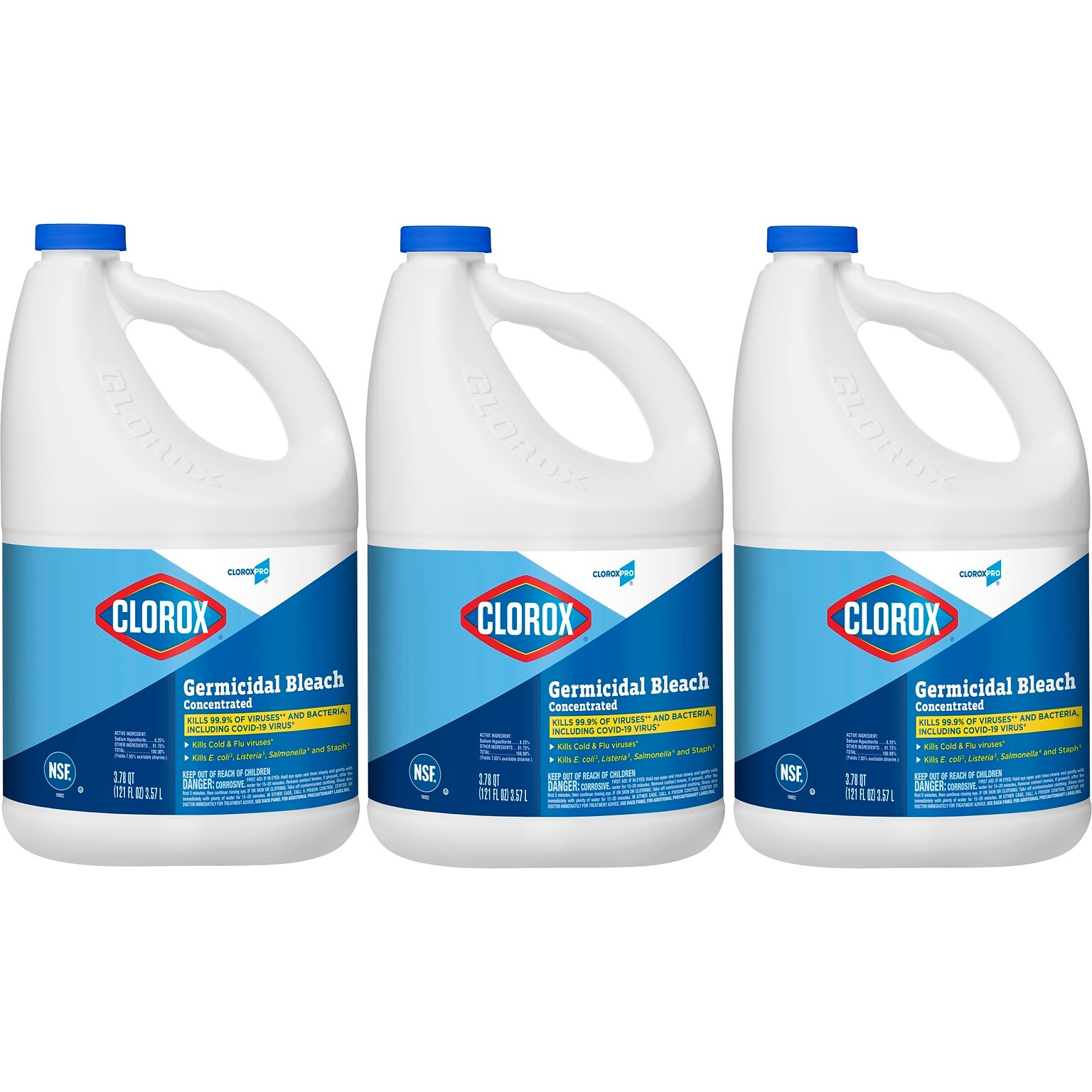 Clorox CloroxPro Germicidal Concentrated Bleach, 121 oz., 3/Carton (30966CT)