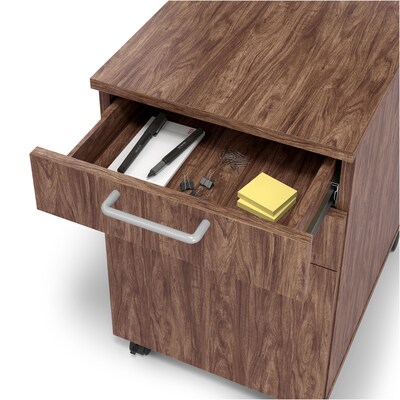 Union & Scale™ Essentials 3-Drawer Mobile Vertical File Cabinet, Letter/Legal, Lockable, 24.3"H x 15.6"W x 21.3"D, Espresso