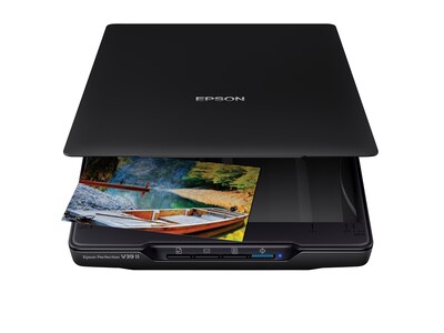 Epson Perfection V39 II Flatbed Portable Photo Scanner, Black (B11B268201)