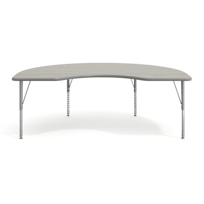Flash Furniture Wren Kidney Activity Table, 72" x 48", Height Adjustable, Light Gray Top/Silver Frame (XUA4872KDLGTP)