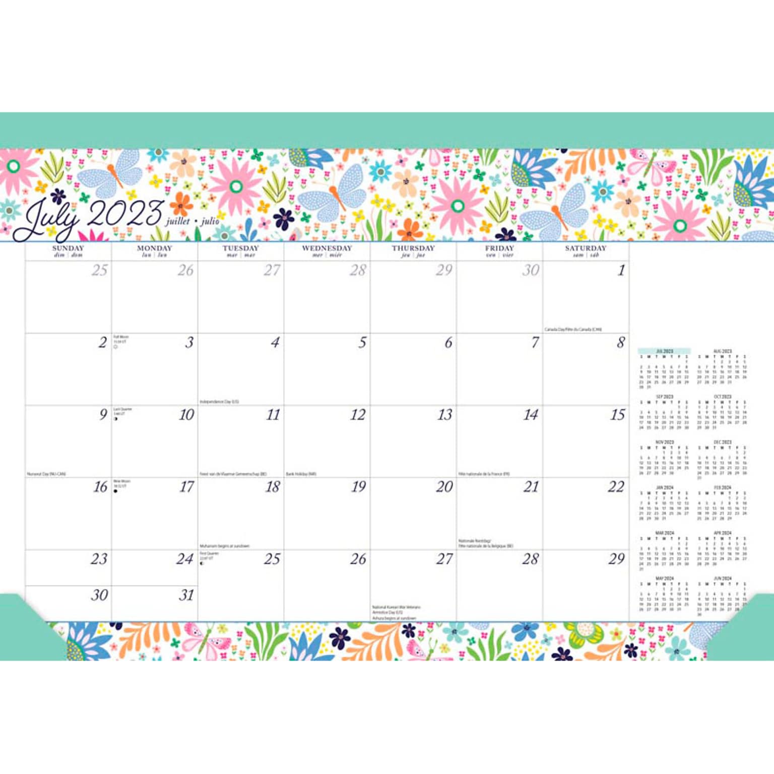 2023-2024 Plato Spring Awakening 15.5 x 11 Monthly Desk Pad Calendar (9781975457365)