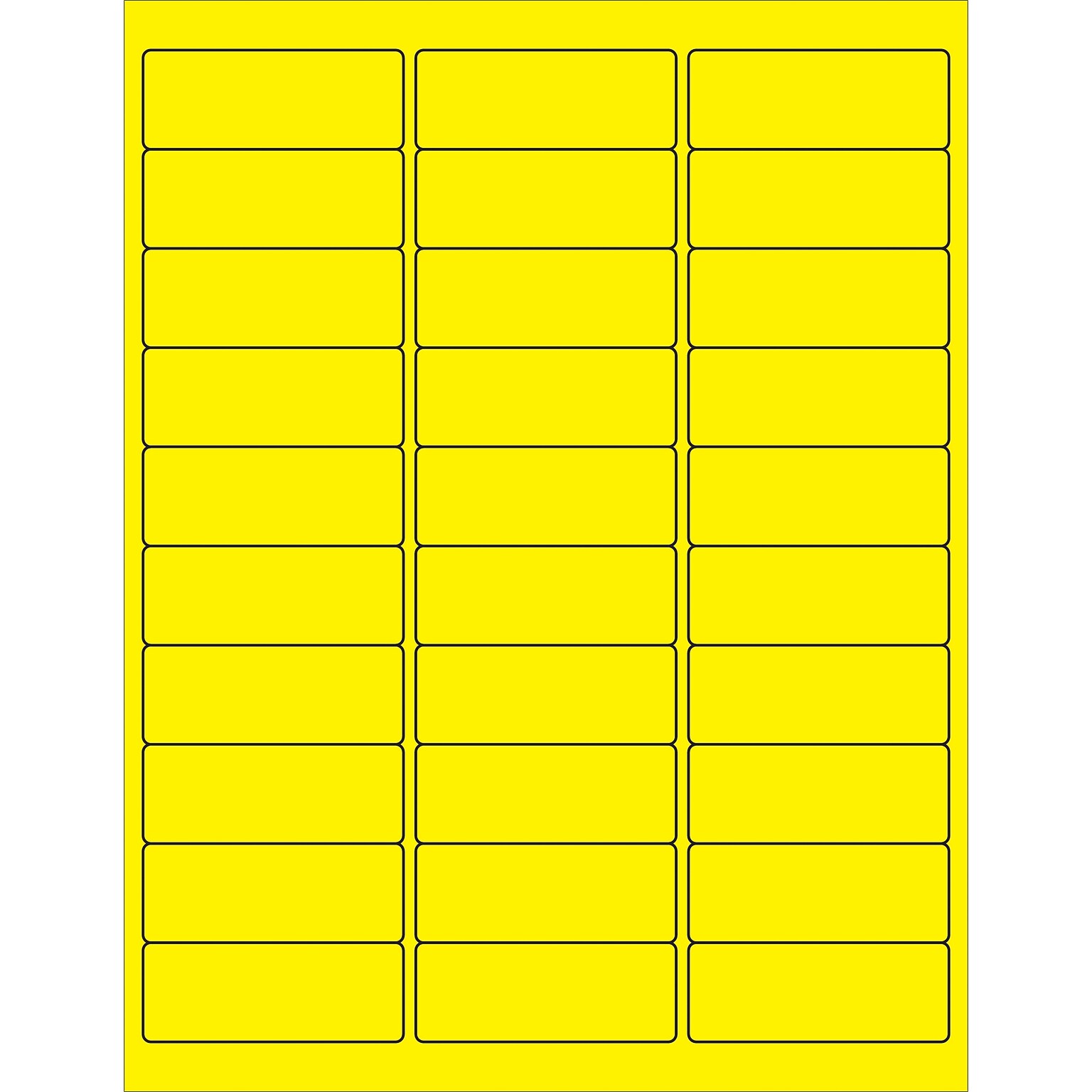 Tape Logic Removable Rectangle Laser Labels, 2 5/8 x 1, Fluorescent Yellow, 3000/Case (LL405YE)