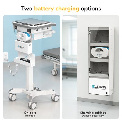 Mount-It! MedHub Powered Height-Adjustable Medical Cart Workstation with Power Kit & Built-In Power Strip, White/Gray (MI-16056)