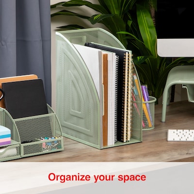 Staples Metal Mesh File Organizer, Sage Green (ST63832)