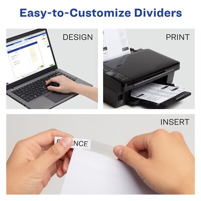 Avery Big Tab Insertable Paper Dividers, 8 Tabs, White (11124)