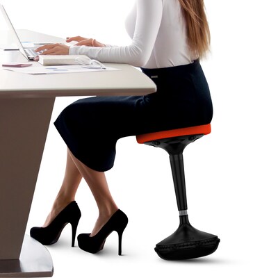 Uncaged Ergonomics Wobble Fabric Backless Stool, Red (WSR)