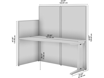 Bush Business Furniture Office in an Hour 63"H x 65"W Cubicle Panel Workstation, Pure White (WC36192-03K)