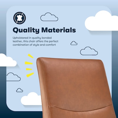 Serta Comfort Modern Ergonomic Bonded Leather Swivel Executive Chair, Cognac (CHR10132D)