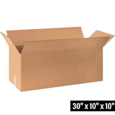 30 x 10 x 10 Shipping Boxes, 32 ECT, Brown, 20/Bundle (301010)